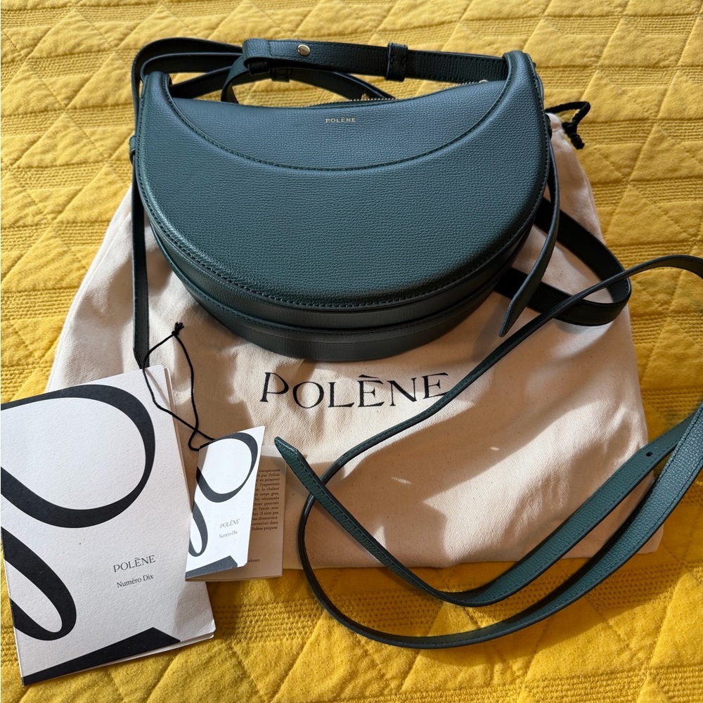 Polene Numero Dix Crossbody Textured Green